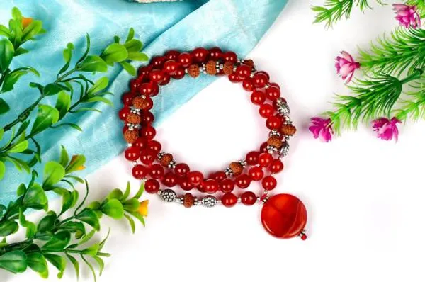 Brown_Rudraksha_10_Mukhi_Orange_Carnelian_Beads_Mala