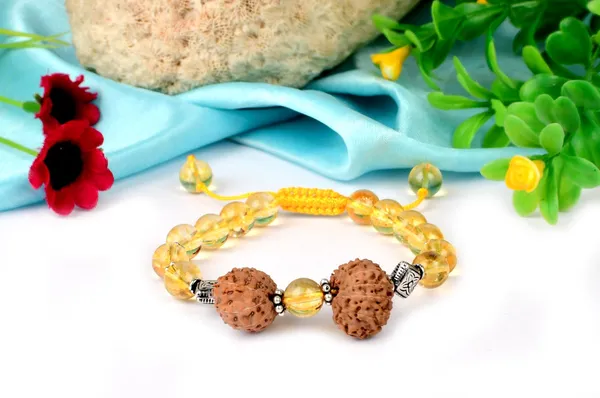 12_Mukhi_Rudraksha_And_Yellow_Citrine_Mala_And_Bracelet_Set