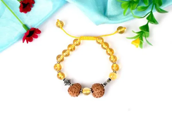 12_Mukhi_Rudraksha_And_Yellow_Citrine_Mala_And_Bracelet_Set
