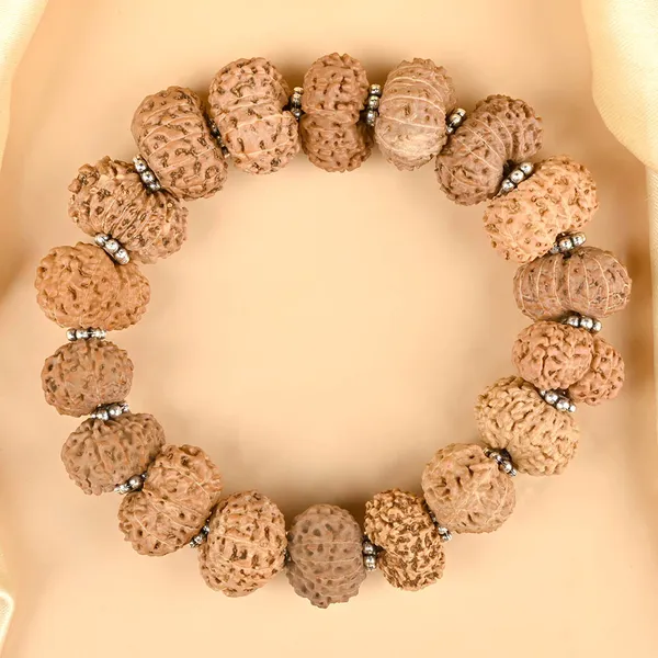 Brown_Rudraksha_13_Mukhi_925_Silver_Chakri_Bracelet_For_Unisex