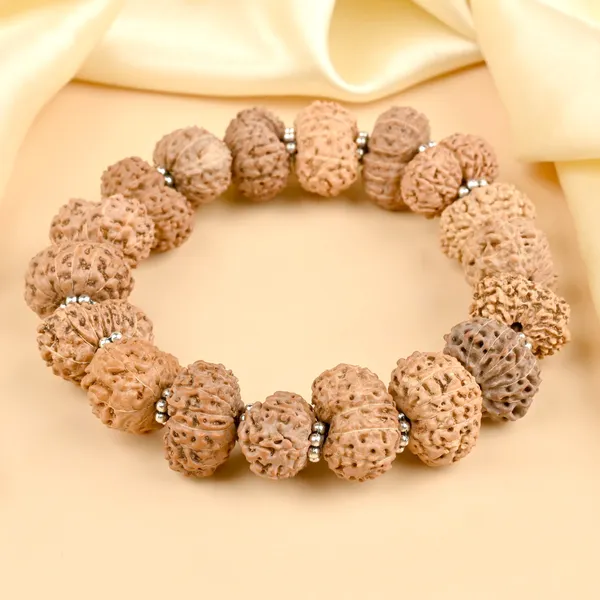 Brown_Rudraksha_13_Mukhi_925_Silver_Chakri_Bracelet_For_Unisex