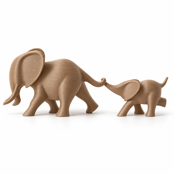 Blancspace_Elephant_Duo_Figurine_Caramel_Taupe