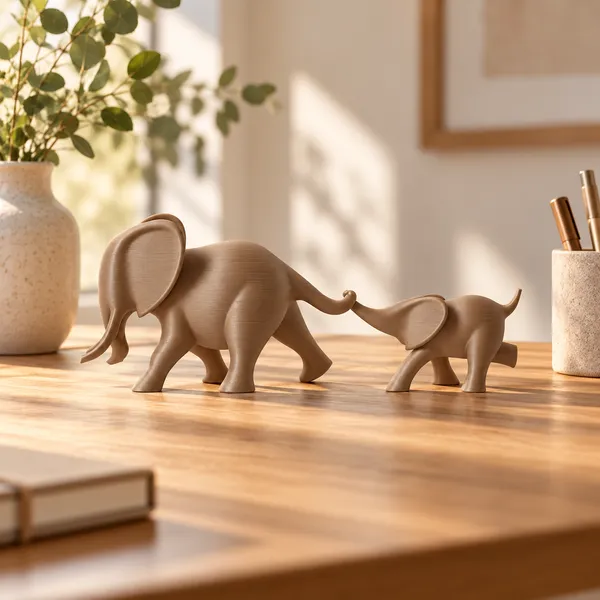 Blancspace_Elephant_Duo_Figurine_Caramel_Taupe
