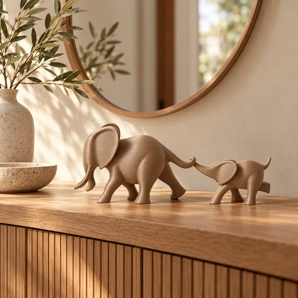 Blancspace_Elephant_Duo_Figurine_Caramel_Taupe