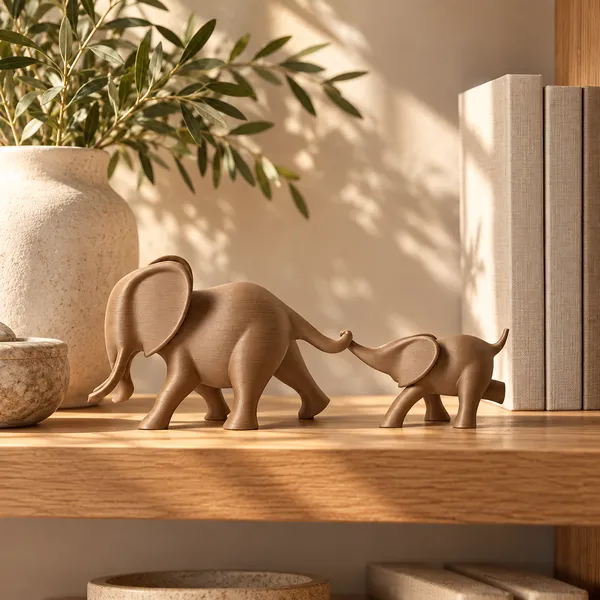 Blancspace_Elephant_Duo_Figurine_Caramel_Taupe