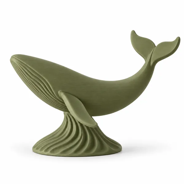 Japandi_Whale_Decorative_Sculpture_Olive_Green
