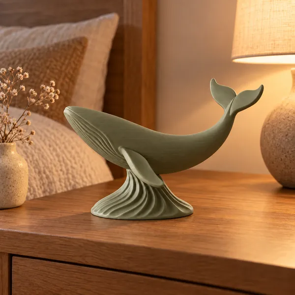 Japandi_Whale_Decorative_Sculpture_Olive_Green