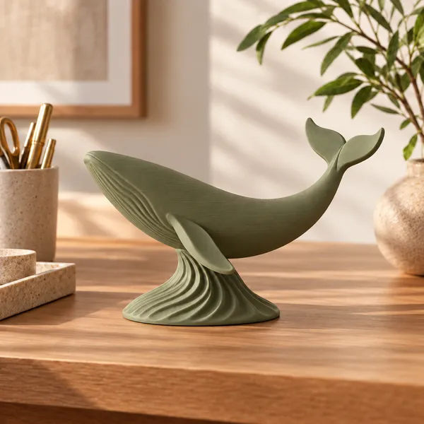 Japandi_Whale_Decorative_Sculpture_Olive_Green