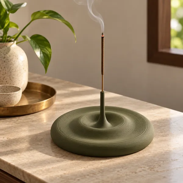 Pla_Minimalist_Sculptural_Water_Drop_Holder_Olive_Green