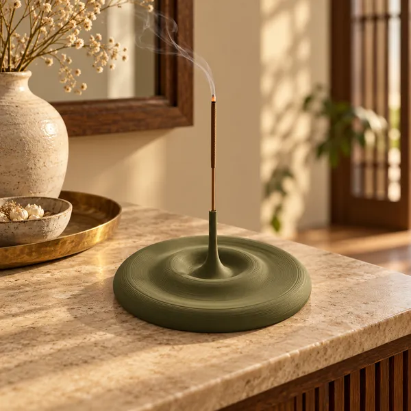 Pla_Minimalist_Sculptural_Water_Drop_Holder_Olive_Green