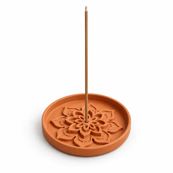 Pla_Minimalist_Lotus_Incense_Holder_Terracotta