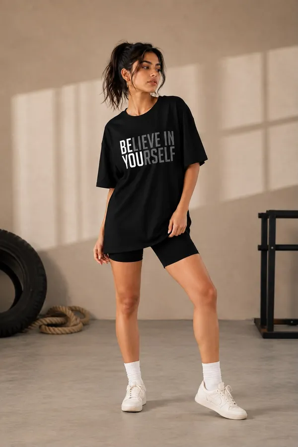 Black_Cotton_Oversized_Believe_In_Yourself_Slogan_T-Shirt_For_Women