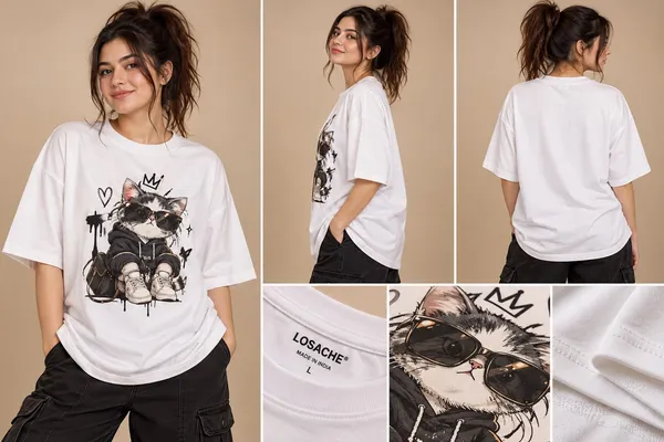 White_Cotton_Oversized_Crowned_Cat_Graphic_T-Shirt_For_Women