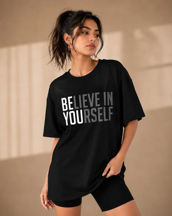 Black_Cotton_Oversized_Believe_In_Yourself_Slogan_T-Shirt_For_Women