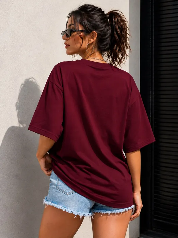 Maroon_Cotton_Oversized_Butterfly_Floral_Graphic_T-Shirt_For_Women