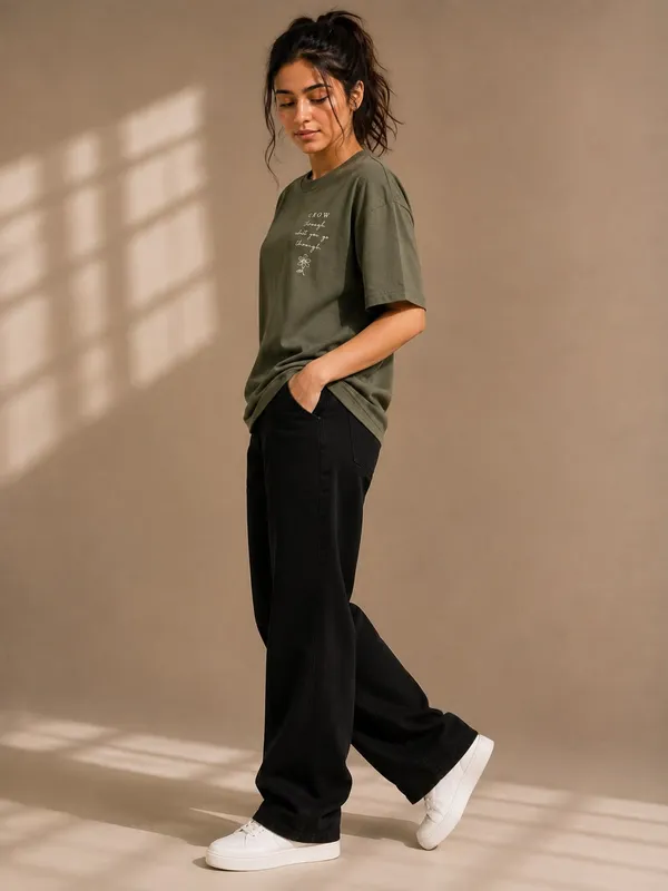 Olive_Cotton_Relaxed_Fit_Floral_Text_Graphic_T-Shirt_For_Women