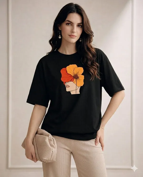 Black_Relaxed_Fit_Graphic_T-Shirt_for_Women