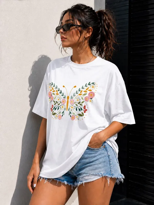 White_Cotton_Oversized_Butterfly_Graphic_T-Shirt_For_Women