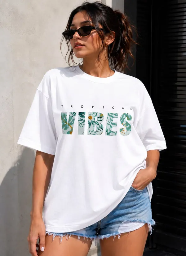 White_Cotton_Oversized_Tropical_Vibes_Graphic_T-Shirt_For_Women