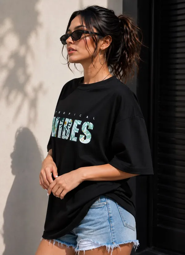 Black_Cotton_Oversized_Tropical_Vibes_Graphic_T-Shirt_For_Women
