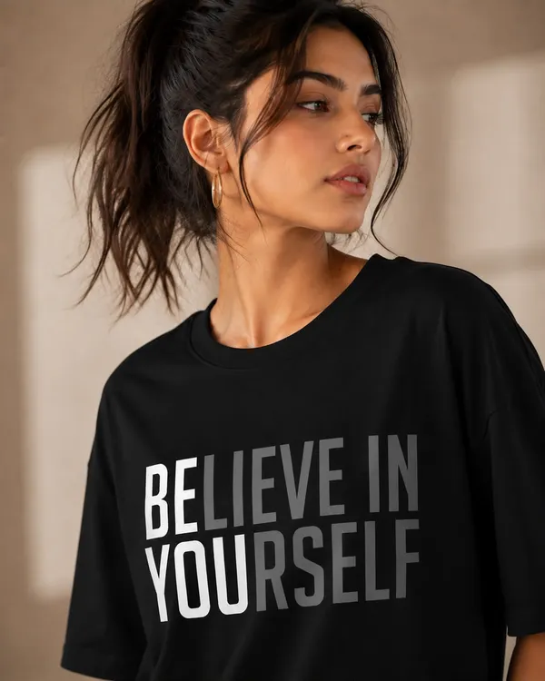 Black_Cotton_Oversized_Believe_In_Yourself_Slogan_T-Shirt_For_Women