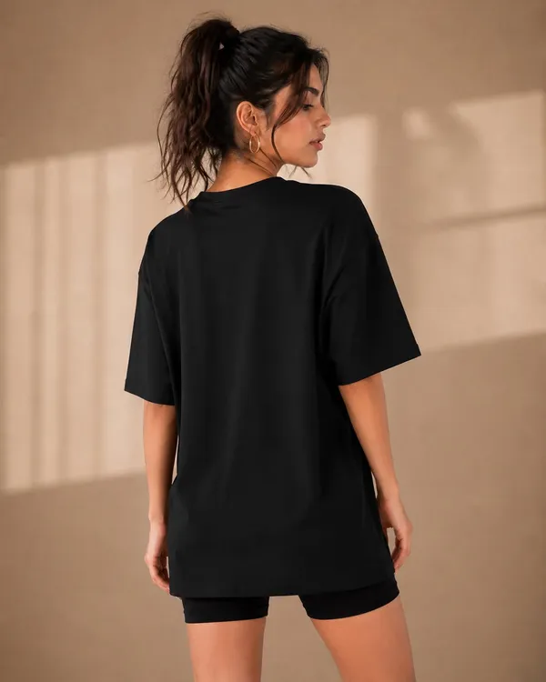 Black_Cotton_Oversized_More_Muscles_Less_Drama_T-Shirt_For_Women