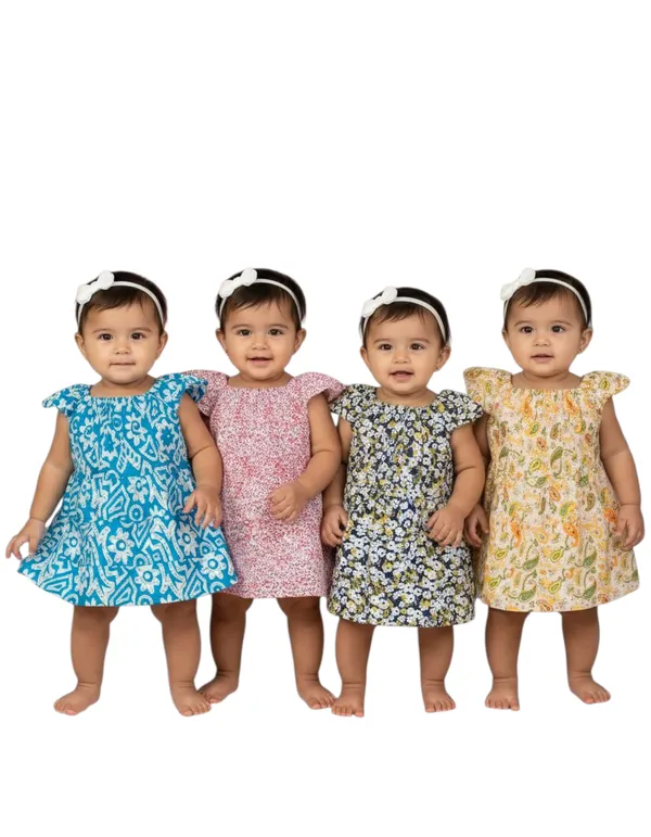 Multicolor_Cotton_Frock_For_Girls_(Pack_Of_4)