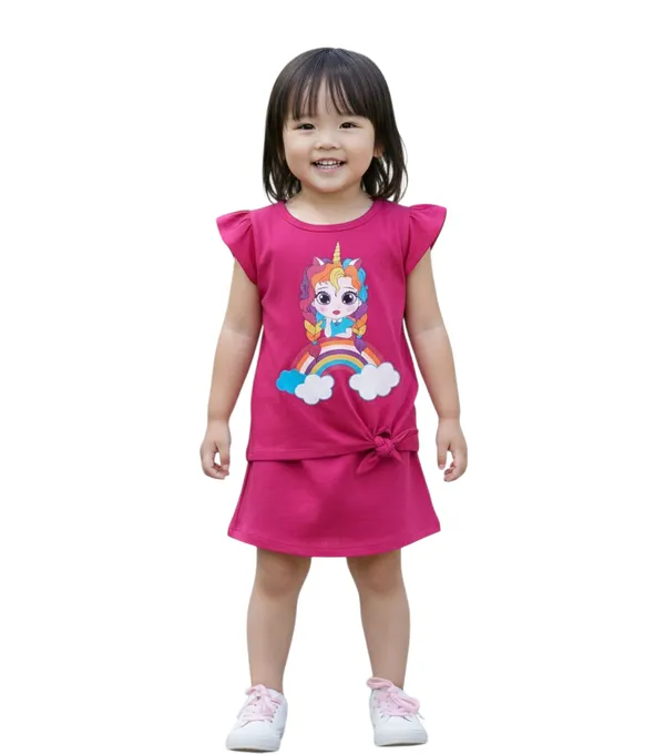 Pink_Cotton_Ruffle_Sleeve_T-Shirt_For_Girls