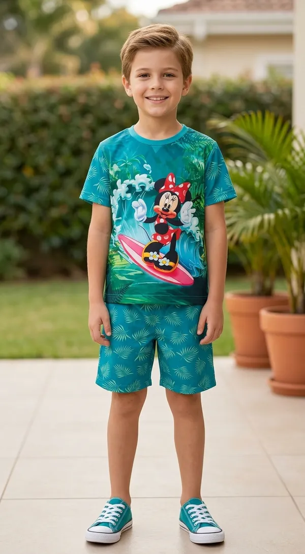 Green_Cotton_T-Shirt_Shorts_Set_For_Boys