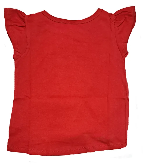 Red_Cotton_Ruffle_Sleeve_T-Shirt_For_Girls