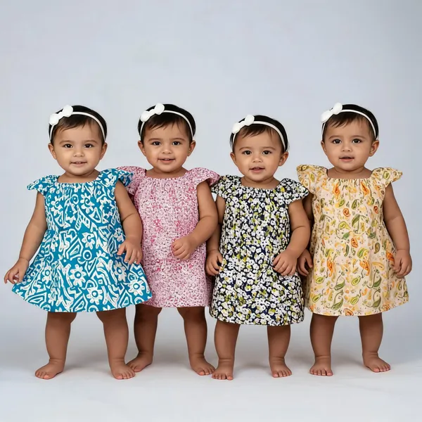 Multicolor_Cotton_Frock_For_Girls_(Pack_Of_4)