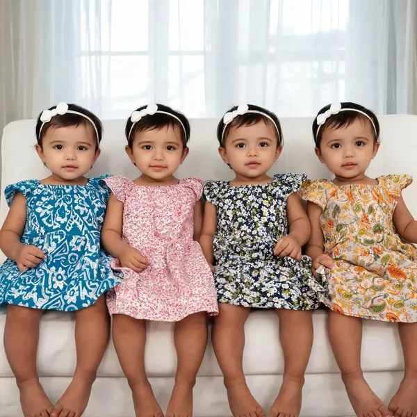 Multicolor_Cotton_Frock_For_Girls_(Pack_Of_4)