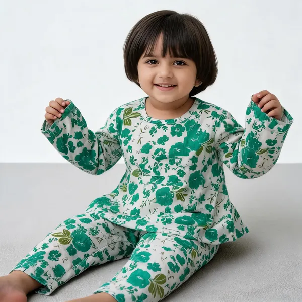 Yellow_And_Green_Cotton_Co-Ord_Night_Suit_Set_For_Girls_(Pack_Of_2)