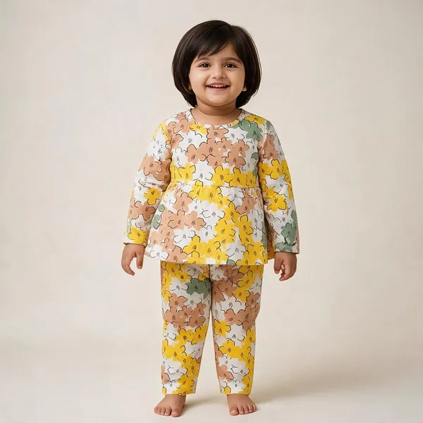 Yellow_And_Green_Cotton_Co-Ord_Night_Suit_Set_For_Girls_(Pack_Of_2)