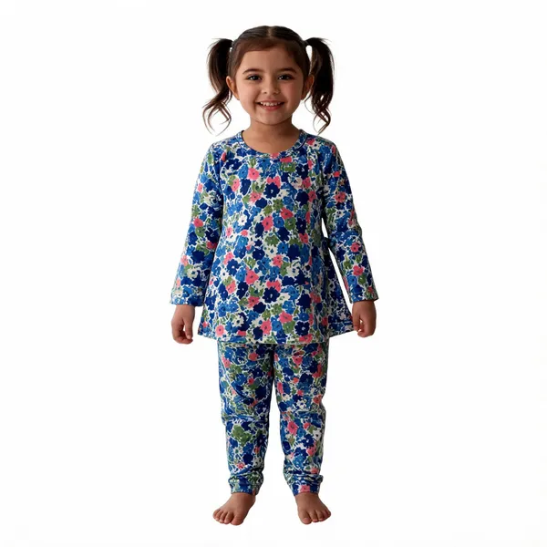 Blue_And_Red_Cotton_Co-Ord_Sleepwear_Set_For_Girls_(Pack_Of_2)