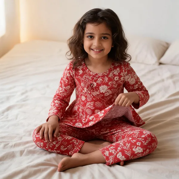 Blue_And_Red_Cotton_Co-Ord_Sleepwear_Set_For_Girls_(Pack_Of_2)