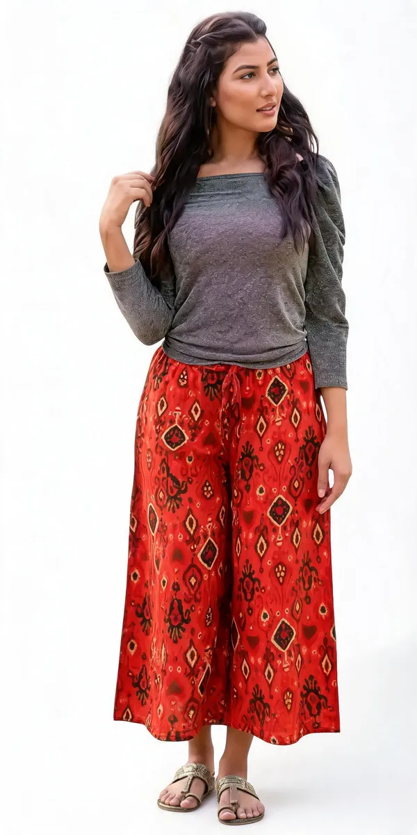 Red_Printed_Cotton_Wide_Leg_Palazzo_Pants_For_Women