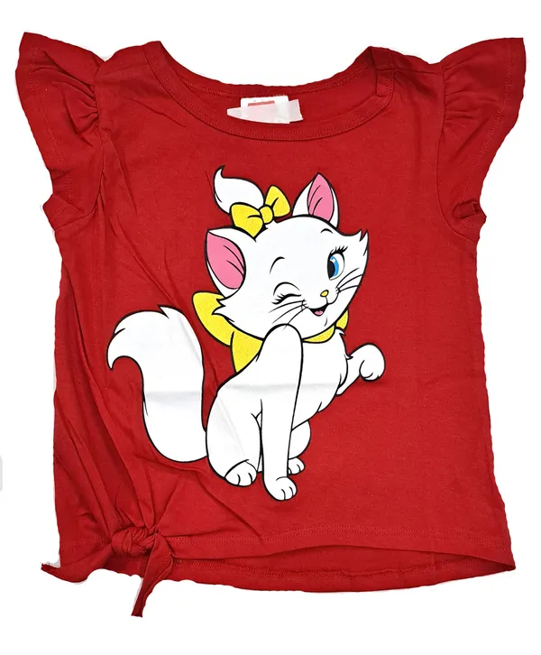 Red_Cotton_Ruffle_Sleeve_T-Shirt_For_Girls