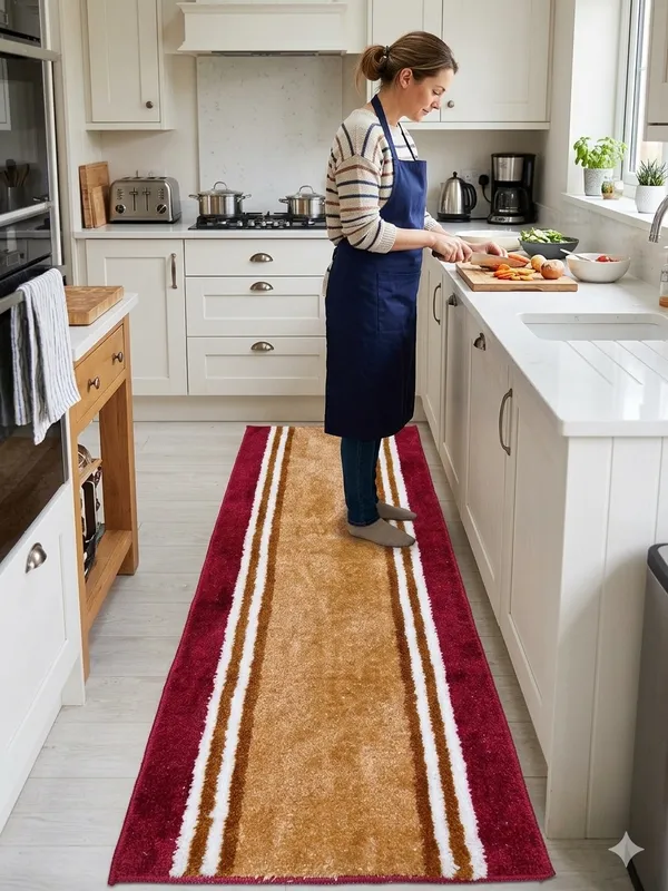 Microfiber_Floor_Runner_Mat_55_x_135_cm_|_Soft_Striped_Anti-Skid_Kitchen_Runner_|_Washable_Quick_Dry_Floor_Rug_for_Home,_Living_Room,_Bedroom,_Hallway_&_Entrance_|_Gold_with_Red