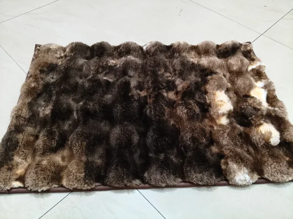 Brown_Fur_Textured_Patchwork_Area_Rug