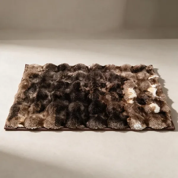 Ultra_Plush_Rabbit_Fur_Bubble_Mat,_Anti-Skid_Soft_Floor_Mat_for_Home,_Bedroom,_Bathroom_&_Entryway,_Brown_Tie_Die,_40_x_60_cm