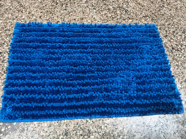 Tufted_Solid_Textured_Blue_Floor_Mat