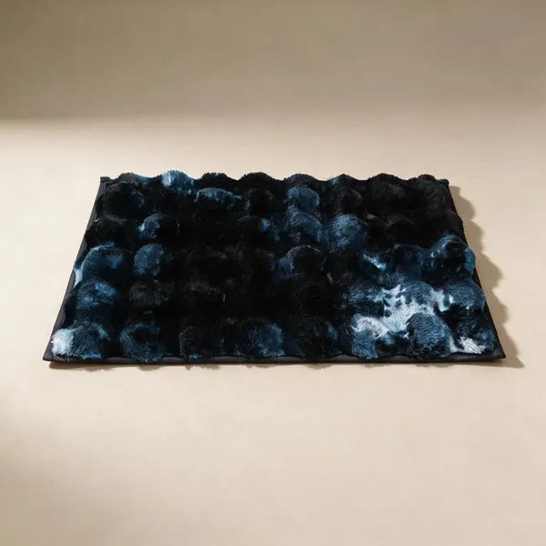 Ultra_Plush_Rabbit_Fur_Bubble_Mat,_Anti-Skid_Soft_Floor_Mat_for_Home,_Bedroom,_Bathroom_&_Entryway,_Blue_Tie_Die,_40_x_60_cm