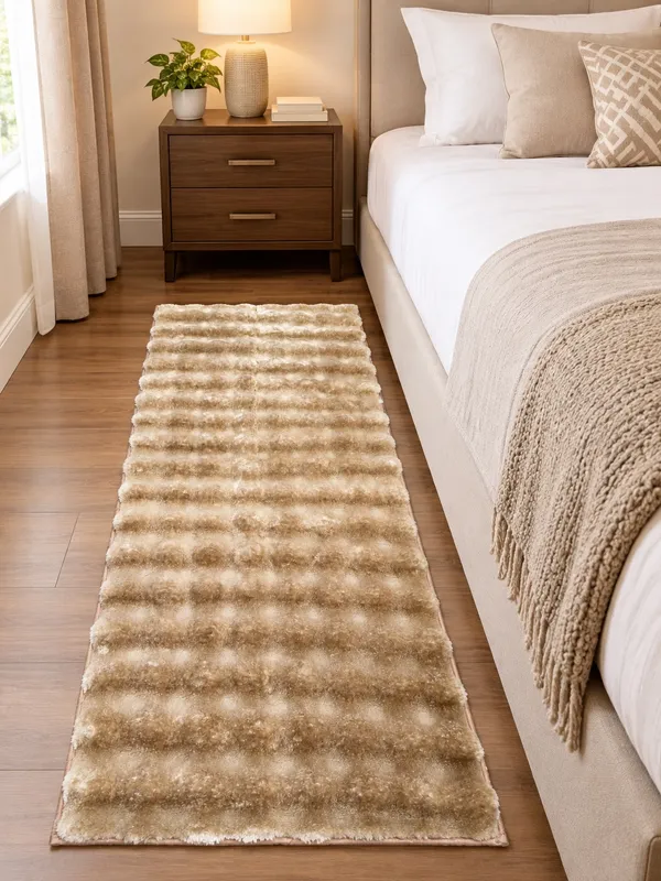Ultra_Plush_Rabbit_Fur_Bubble,_Anti-Skid_Soft_Floor_Runner_for_Home,_Bedroom,_Livingroom_&_Entryway,_Gold,_Runner_55x135_cm