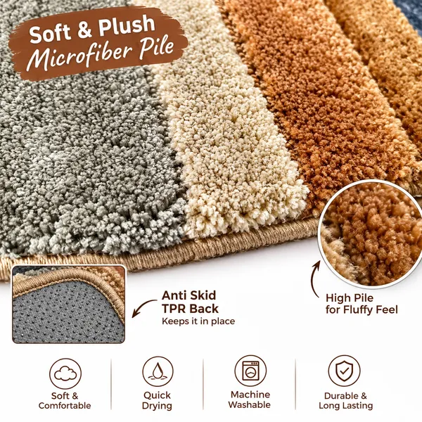 High_Low_Microfiber_Bath_Mat_Soft_Anti_Slip_Luxury_Mats_for_Bathroom_Door_40X60_Cm_(GOLD)_Pack_of_2,_Rectangular