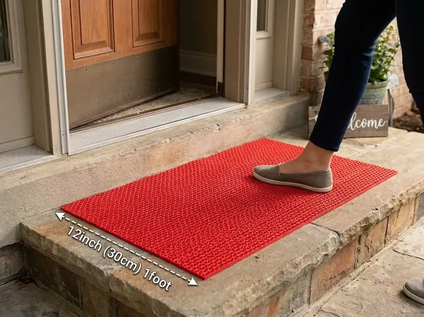 PVC_mat_for_Bathroom_and_Entry_Door_(Red)_Width_12inch_(30cm)_1foot_-_Check_Length_options