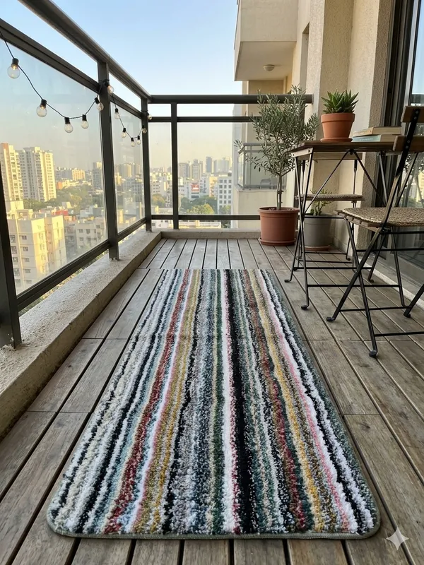 Microfiber_Striped_Anti_Slip_Skid_Bedside_|_Kitchen_|_Sofa_|_Rectangular_|_Machine_Washable_|_Runner_55x135cm_|Pack_of_1_(Multicolored)