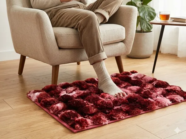 Ultra_Plush_Rabbit_Fur_Bubble_Mat,_Anti-Skid_Soft_Floor_Mat_for_Home,_Bedroom,_Bathroom_&_Entryway,_Pink_Tie_Die,_40_x_60_cm