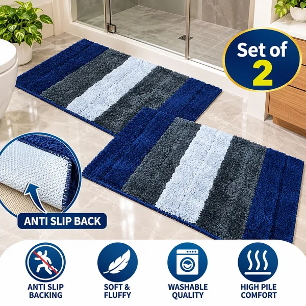 Soft_Microfiber_Bath_Mat_Anti_Slip_Luxury_Mats_for_Bathroom_Door_40X60_Cm_(BLUE)_Pack_of_2,_Rectangular