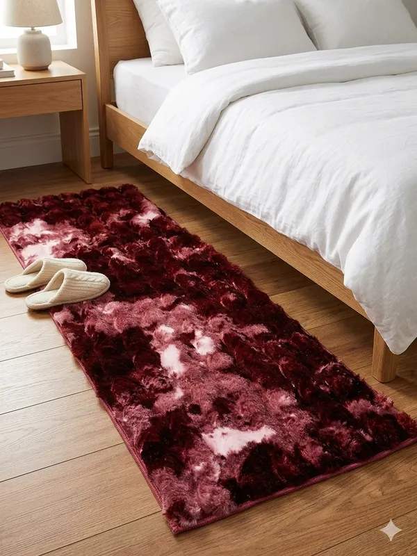 Ultra_Plush_Rabbit_Fur_Bubble_Mat,_Anti-Skid_Soft_Floor_Runner_for_Home,_Bedroom,_Livingroom_&_Entryway,_Pink_Tie_Die,_Runner_55x135_cm